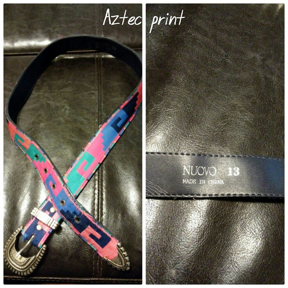 Aztec print belt